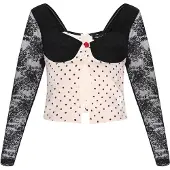 Mymo Blusa 'Party' negro / offwhite