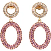 Usha Pendientes oro rosa / lila / blanco