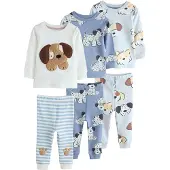 Next Pijama azul claro / marrón claro / blanco