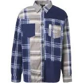 True Religion Camisa crema / azul oscuro / gris claro