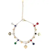 Mymo Pulsera marino / oro / esmeralda / rojo oscuro