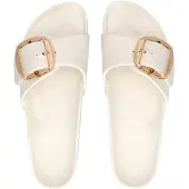Birkenstock para mujer. 1029633 Sandalias Madrid Big Buckle EVA (Ajuste Estrecho) blanco (38), Plano, Ninguno, Casual, outlet 20