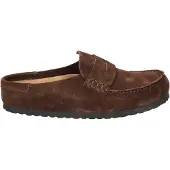 Birkenstock para mujer. 1031701 Mocasines Naples Wrapped de piel (Ajuste Estrecho) marrón (42), Plano, Ante, Ninguno, Casual, ou