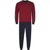 Hajo Pijama largo navy / rojo / rojo vivo