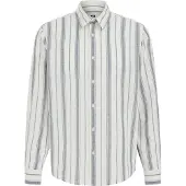 We fashion Camisa azul oscuro / blanco