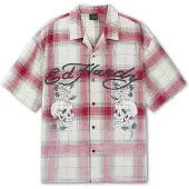 Ed Hardy Camisa rojo / negro / blanco