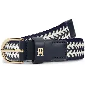 Tommy Hilfiger Cinturón 'Essential TH Monogram Braided Elastic' navy / offwhite