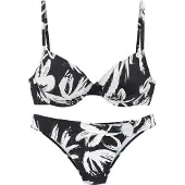 French Connection Bikini negro / blanco