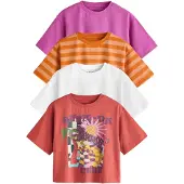 Next Camiseta lila / naranja / rojo / blanco