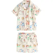 Next Pijama beige / azul / verde