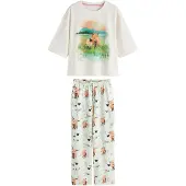 Next Pijama marfil / verde