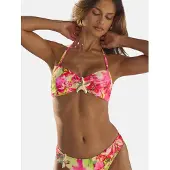 Lipsy Top de bikini amarillo pastel / rosa pastel / rosa claro / blanco natural
