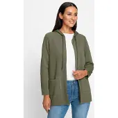 HEINE Sudadera con cremallera caqui
