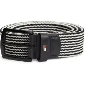 Tommy Hilfiger Cinturón 'Denton Braided Webbing Elastic' navy / blanco
