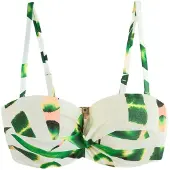 Mint Velvet Top de bikini marfil / verde hierba / melocotón