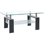Syfax Mesa de centro vidrio templado gris transparente 95x55x40 cm