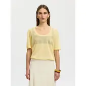 Selected Chaleco de punto amarillo claro