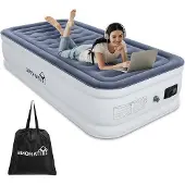 OEM Colchón inflable autohinchable con bomba integrada, blanco/gris, para camping