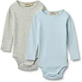 Wheat Pijama entero/body azul pastel / gris moteado
