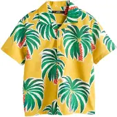 Next Camisa dorado / verde oscuro / rojo / blanco