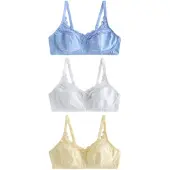Next Sujetador azul claro / amarillo pastel / blanco