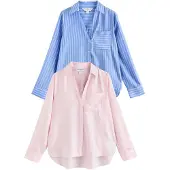 Next Blusa azul claro / rosa pastel / blanco