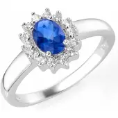 Smart Jewel Anillo azul real / plata / blanco