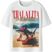 Name it Camiseta 'NKFAdessa' azul cian / oro / rojo oscuro / blanco