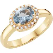 Smart Jewel Anillo azul claro / oro / blanco