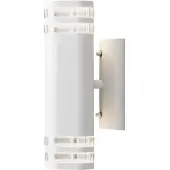 Konstsmide Lámpara de pared Modena Long, de diseño alargado, con estructura de aluminio lacado en blanco y pantalla de acrílico transparente