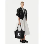Calvin Klein Shopper 'Contrast Monogram Tote' negro / blanco