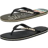Jack & Jones Sandalias de dedo crema / antracita / oliva