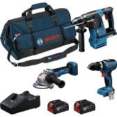 Bosch Kit de herramientas inalámbricas GSB 18V-65 + GBH 18V-26 + GWS 18V-11 S 0615A002M4