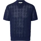 Selected Mangas Cortas Camiseta De Polo De Punto Hombres Azul XXL