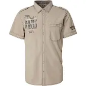 CAMP DAVID Camisa marrón oscuro / taupe / gris oscuro / blanco