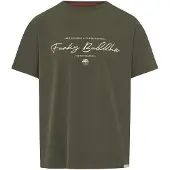 Funky Buddha Camiseta verde oscuro / offwhite