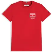 Tommy Hilfiger Camiseta 'Outline Flag Logo' rojo / blanco