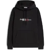 Tommy Hilfiger Sudadera 'Flag Graphic Drawstring' borgoña / negro / blanco