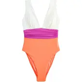 Next Traje de baño naranja / fucsia / blanco