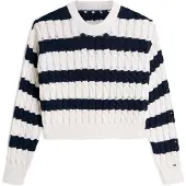 Tommy Hilfiger Jersey 'Loose Cable' navy / blanco