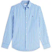 Tommy Hilfiger Camisa 'Regular Fit Flex Stripe' azul claro / blanco
