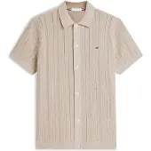 Tommy Hilfiger Cárdigan 'Relaxed Pointelle Short Sleeve With' beige
