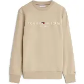 Tommy Hilfiger Sudadera 'Logo Embroidery Flex' arena / blanco