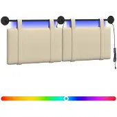 Syfax Cabecero colgante Con luz LED Crema Tela