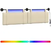 Syfax Cabecero colgante Con luz LED Crema Tela