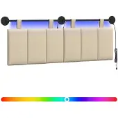 Syfax Cabecero colgante Con luz LED Crema Tela