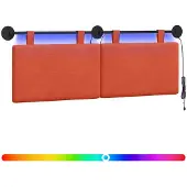 Syfax Cabecero colgante Con luz LED Rojo Naranja Tela de Pana