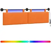 Syfax Cabecero colgante Con luz LED Naranja Tela de Pana