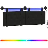 Syfax Cabecero colgante Con luz LED Negro Cuero sintético