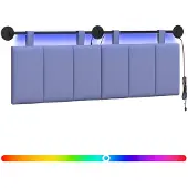 Syfax Cabecero colgante Con luz LED Azul jeans Tela
